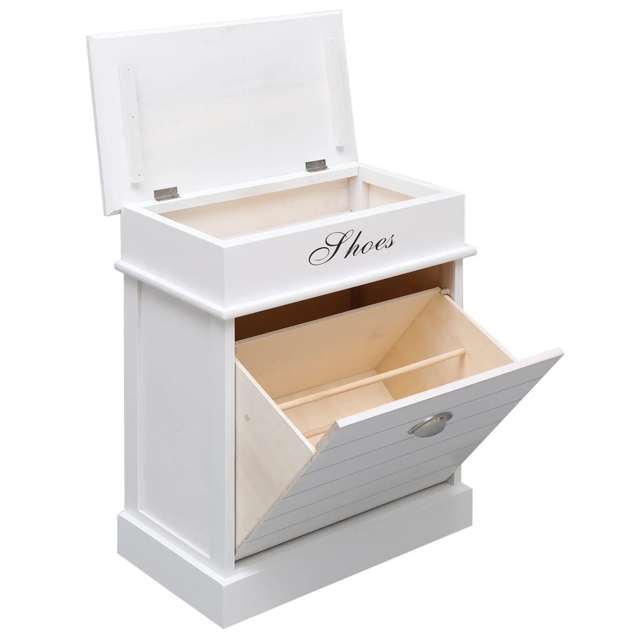 Voir la diapositive 4 : VIDAXL Armoire a chaussures Blanc 50 x 28 x 58 cm Bois de Paulownia
