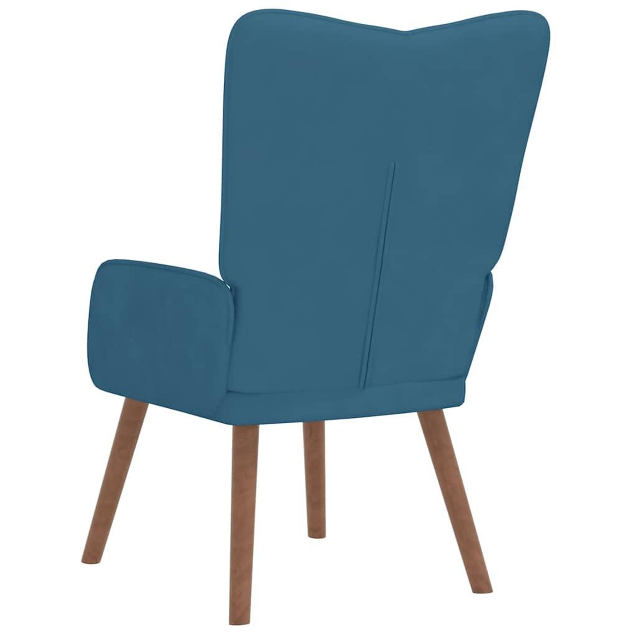 Voir la diapositive 5 : VIDAXL Chaise de relaxation Bleu Velours