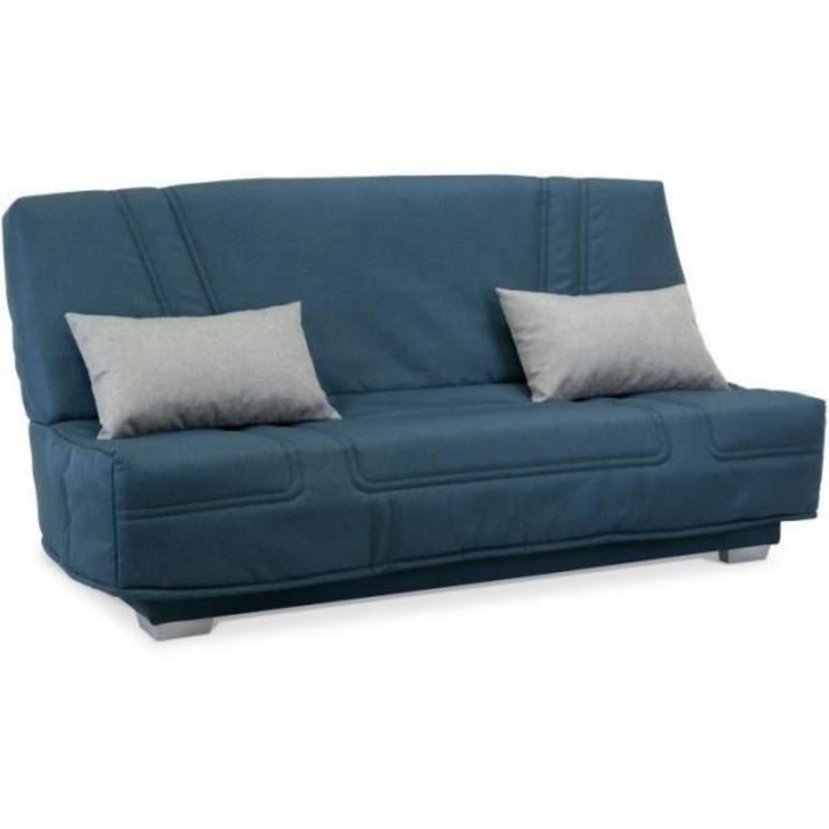 MARKET24 COMFORT BULTEX Banquette clic-clac - 3 places - Tissu bleu + Coussins déco gri
