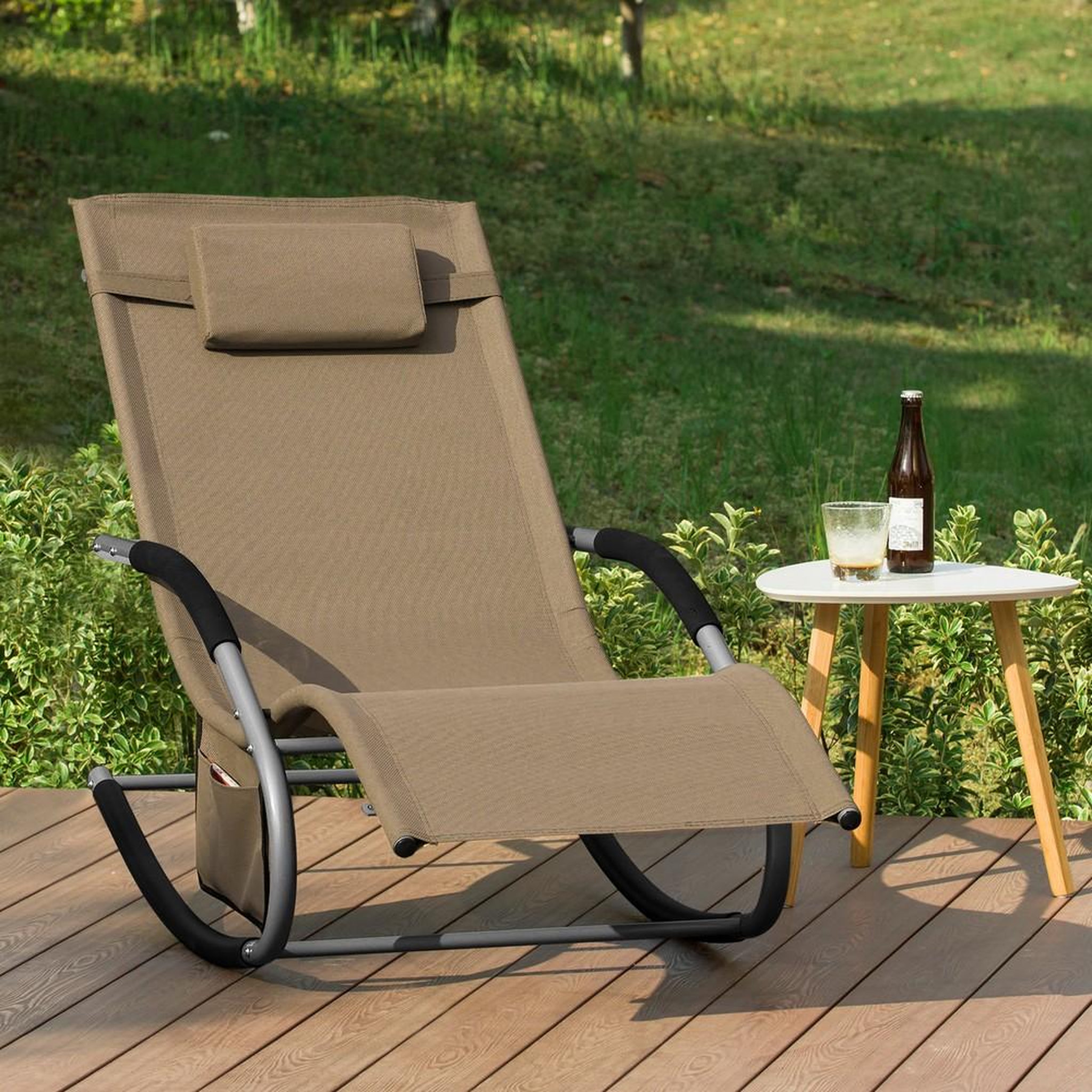 Voir la diapositive 2 : SOBUY SoBuy - Fauteuil À Bascule De Jardin pliable - Moderne - OGS28