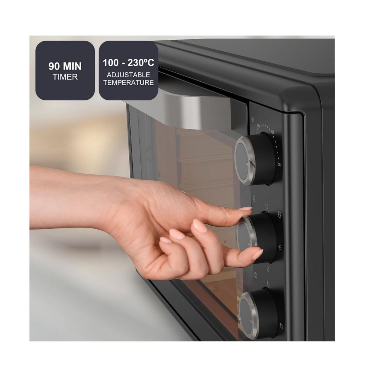 BLACK ET DECKER Four posable 60l 2000w gris anthracite - BXOV6000E