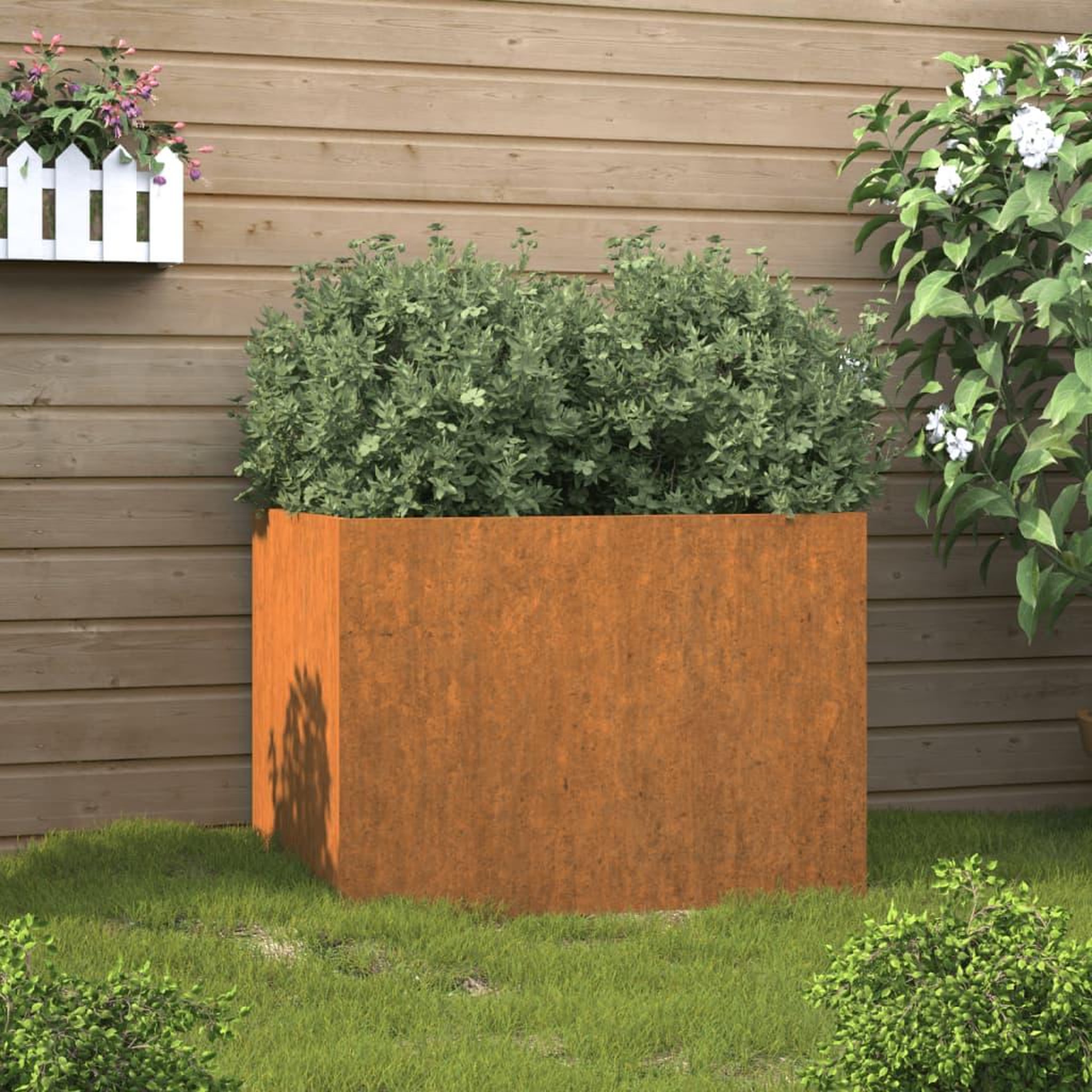Voir la diapositive 1 : VIDAXL Jardiniere 62x47x46 cm acier corten