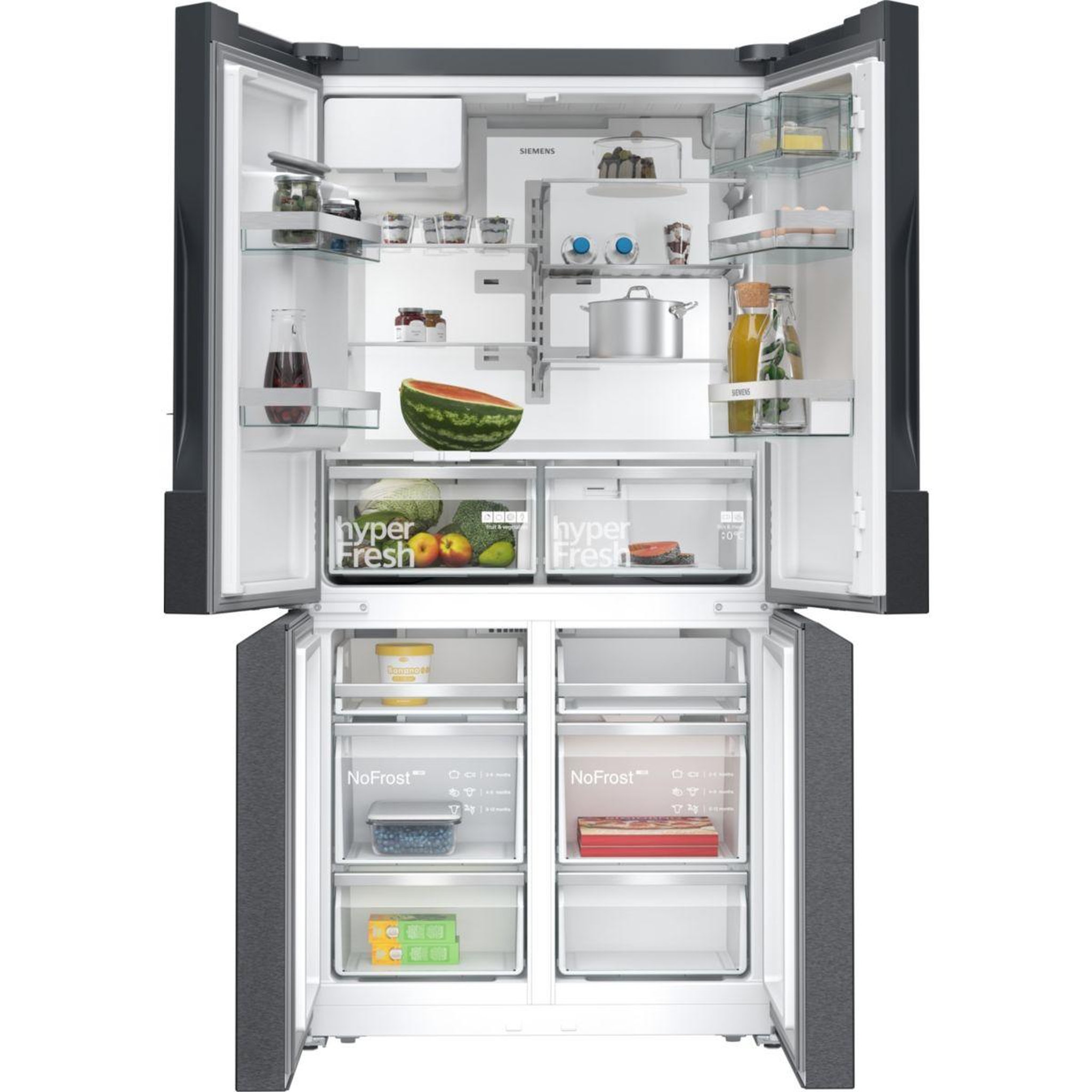 Voir la diapositive 2 : Siemens Réfrigérateur multi portes kf96dpxea  iq700, tiroirs hyperfresh 0°c