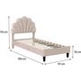 Voir la diapositive 3 : Habitat et Jardin Lit coquillage en velours  Manon  - 90 x 190 cm - Beige