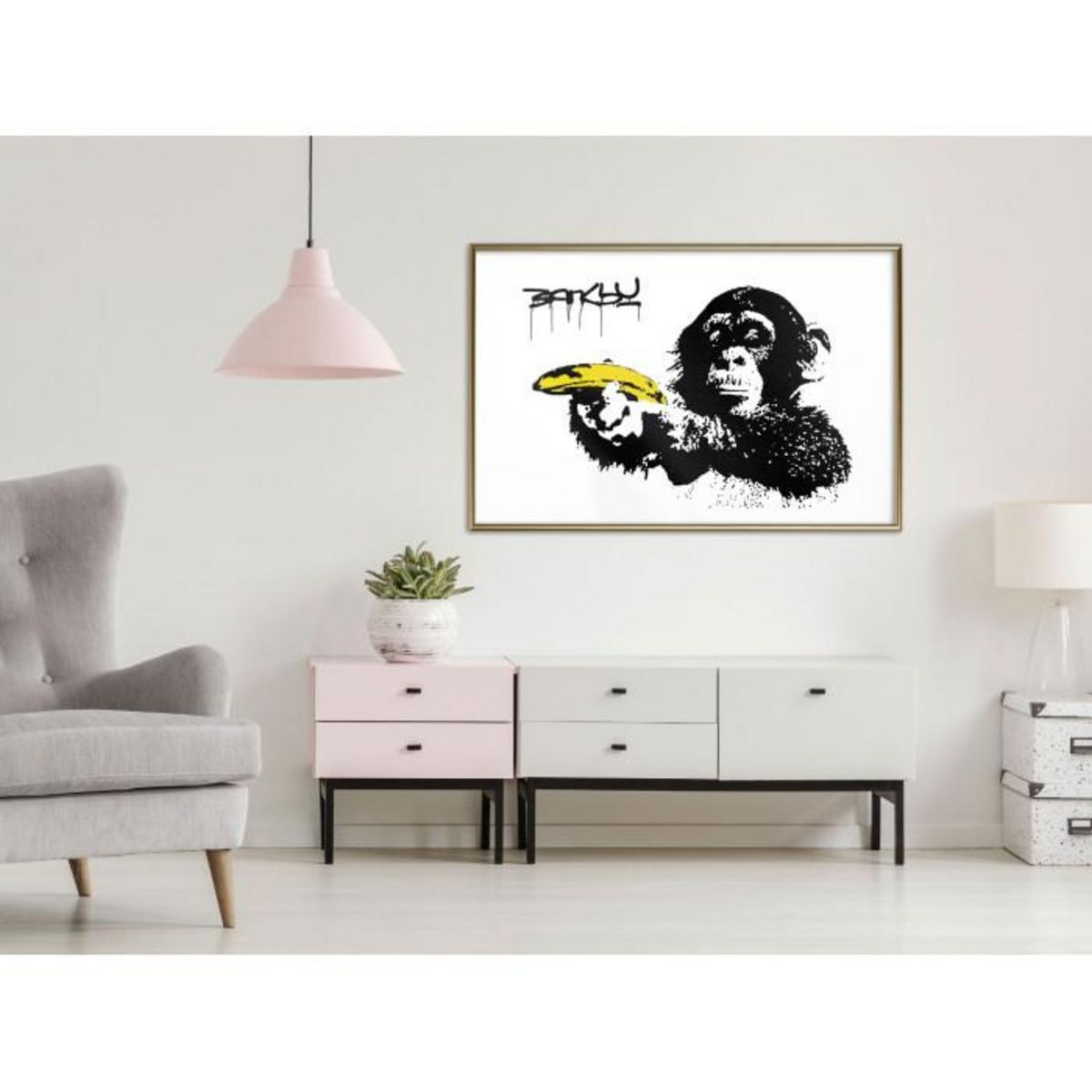 Paris Prix Affiche Murale Encadrée  Banksy Banana Gun II