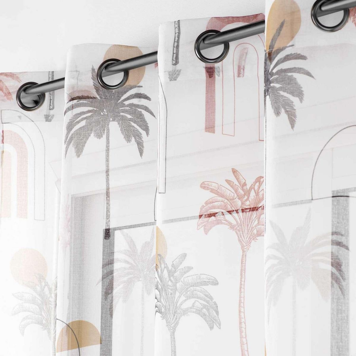 Douceur d'Intérieur Voilage à œillets ALACHUA - Voile sablé imprimé - 140 x 240 cm