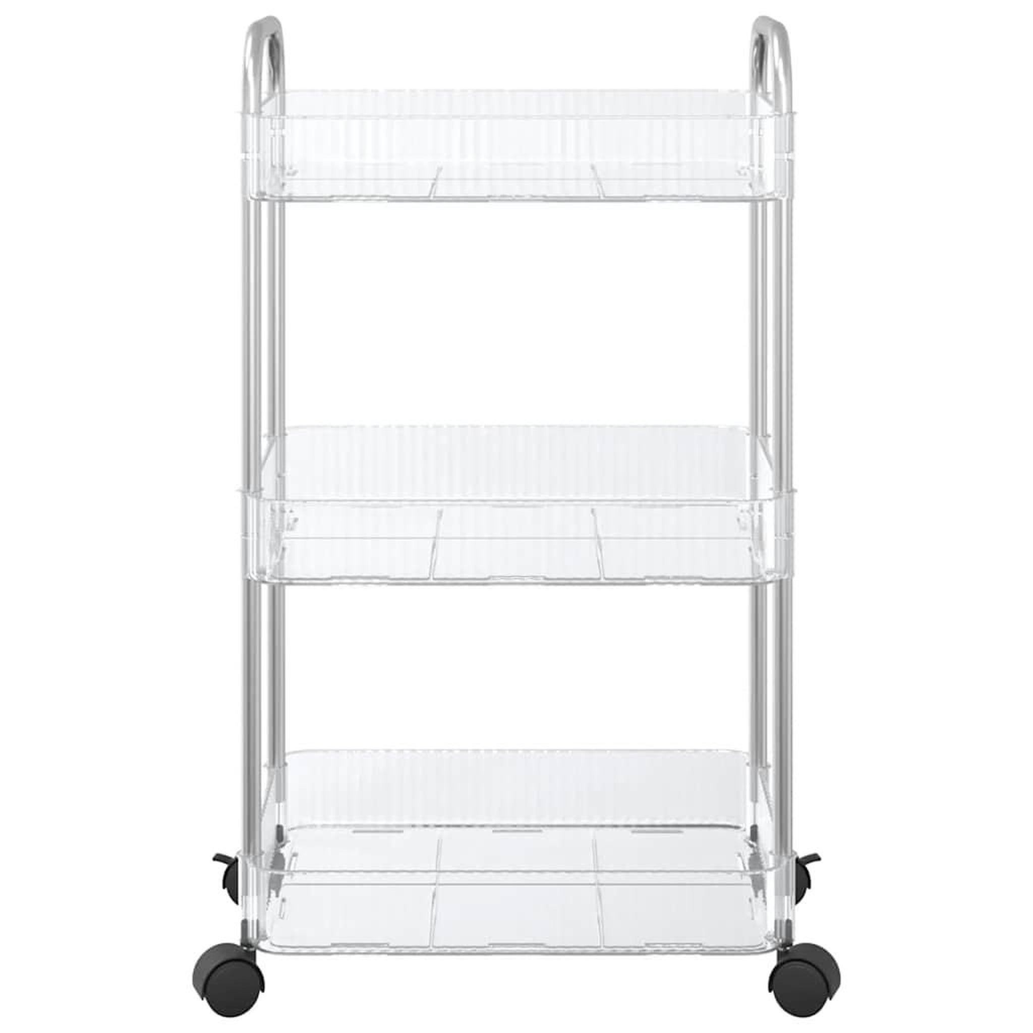 Voir la diapositive 4 : VIDAXL Chariot de rangement a 3 niveaux transparent acrylique