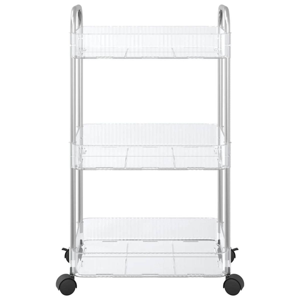 VIDAXL Chariot de rangement a 3 niveaux transparent acrylique