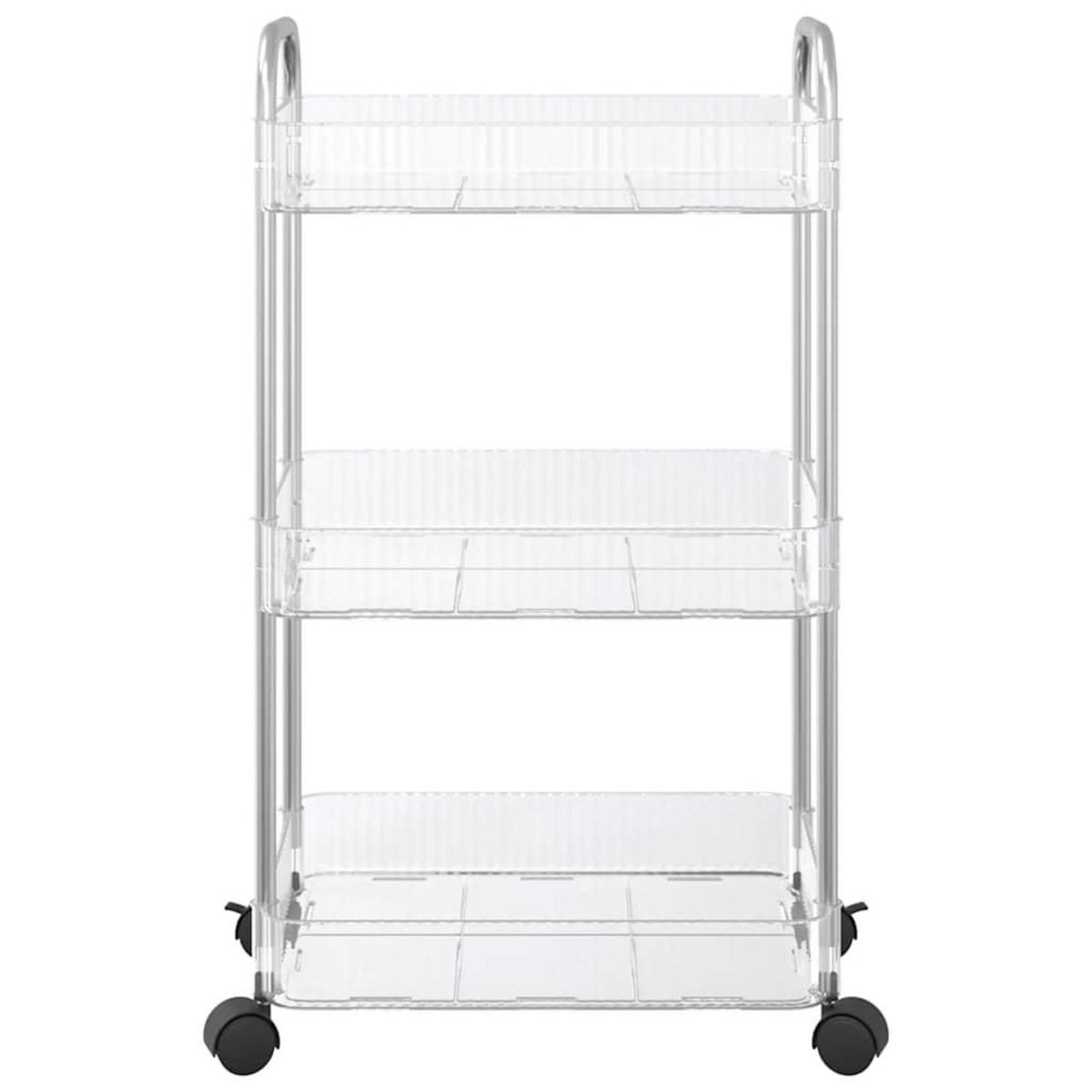 VIDAXL Chariot de rangement a 3 niveaux transparent acrylique