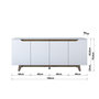 Voir la diapositive 3 : TOILINUX Buffet 4 portes en bois LUCAS - Blanc