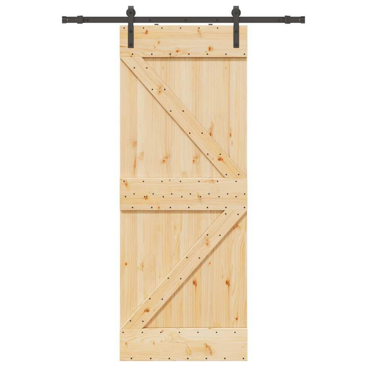 VIDAXL Porte coulissante et kit de quincaillerie 80x210 cm pin massif