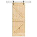 VIDAXL Porte coulissante et kit de quincaillerie 80x210 cm pin massif