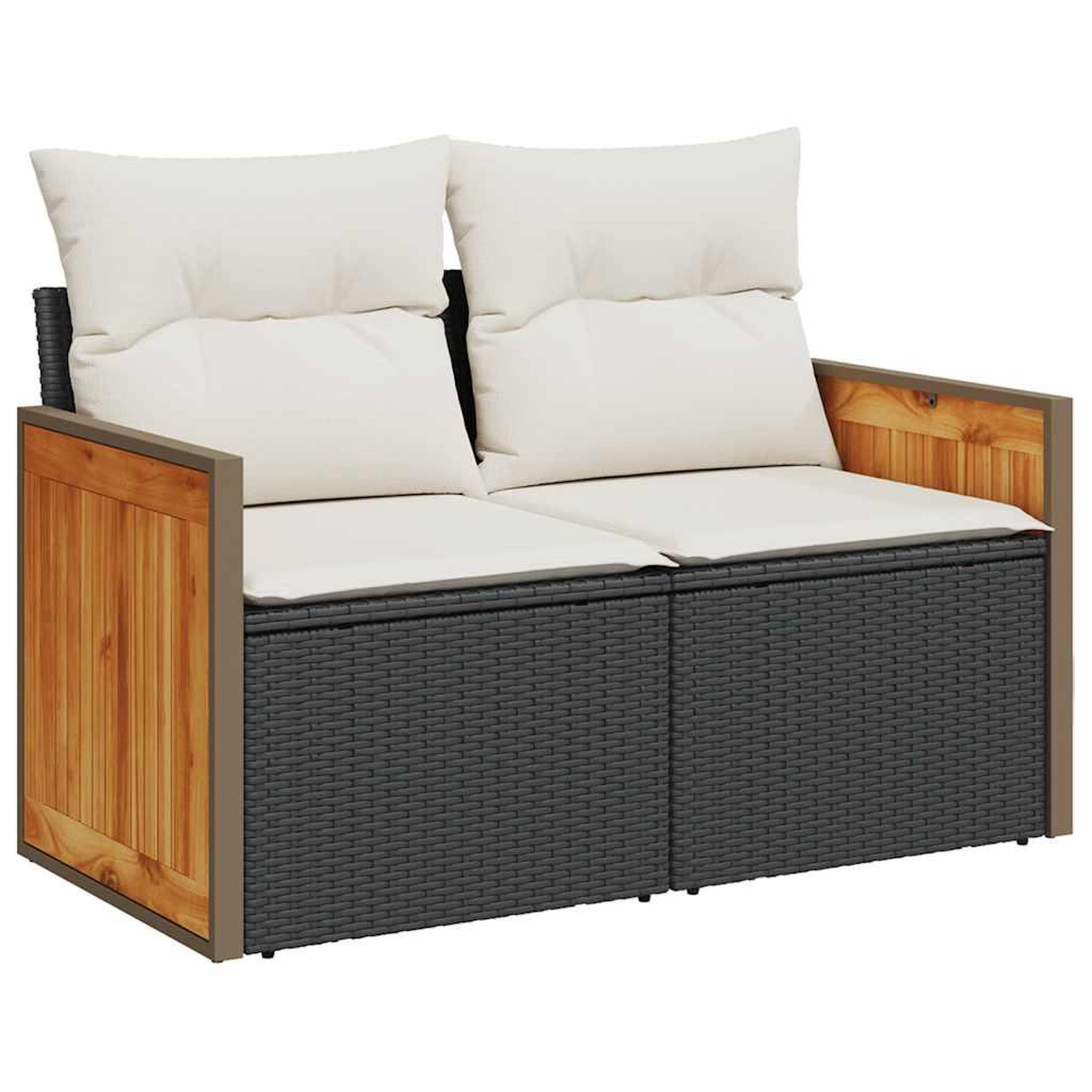 Voir la diapositive 5 : VIDAXL Salon de jardin 8 pcs avec coussins noir resine tressee