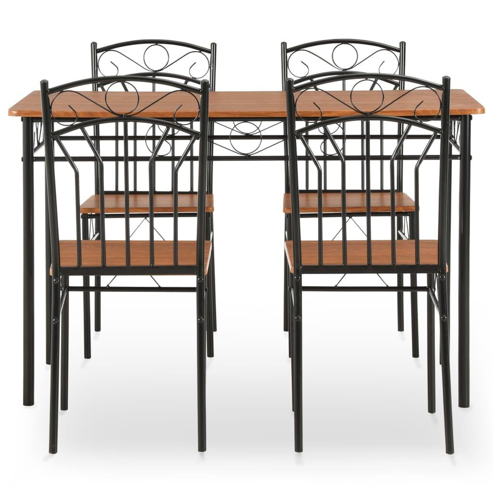 Voir la diapositive 2 : VIDAXL Ensemble de salle a manger 5 pcs MDF et acier Marron