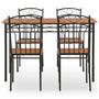Voir la diapositive 2 : VIDAXL Ensemble de salle a manger 5 pcs MDF et acier Marron