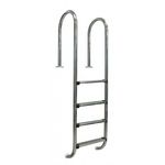 GRE Echelle murale inox pour piscine enterrée, 4 marches 1,50m