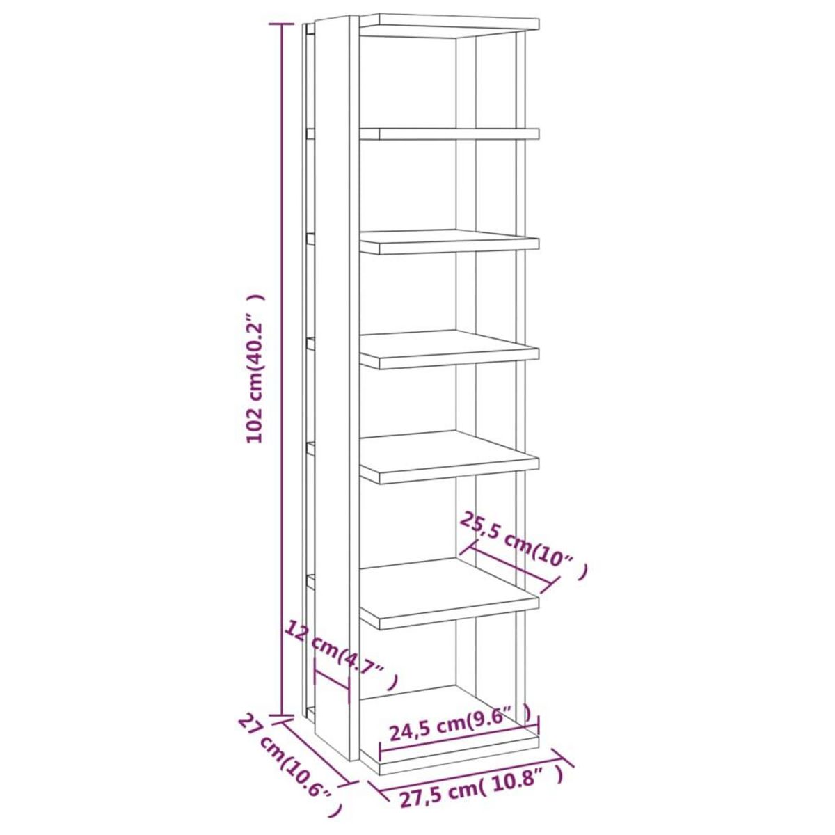 VIDAXL Etagere a chaussures Chene fume 27,5x27x102cm Bois d'ingenierie
