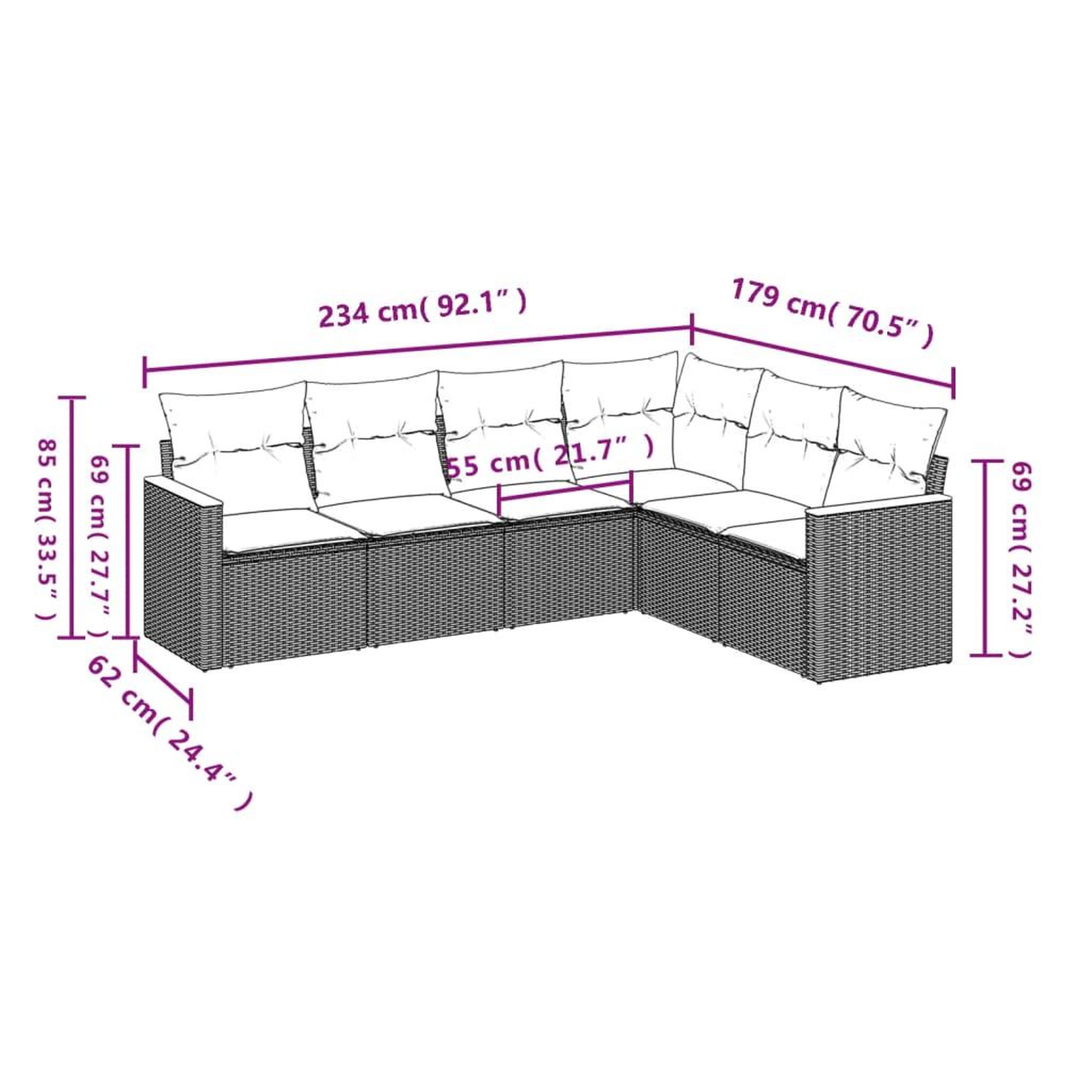 Voir la diapositive 4 : VIDAXL Salon de jardin 6 pcs avec coussins noir resine tressee