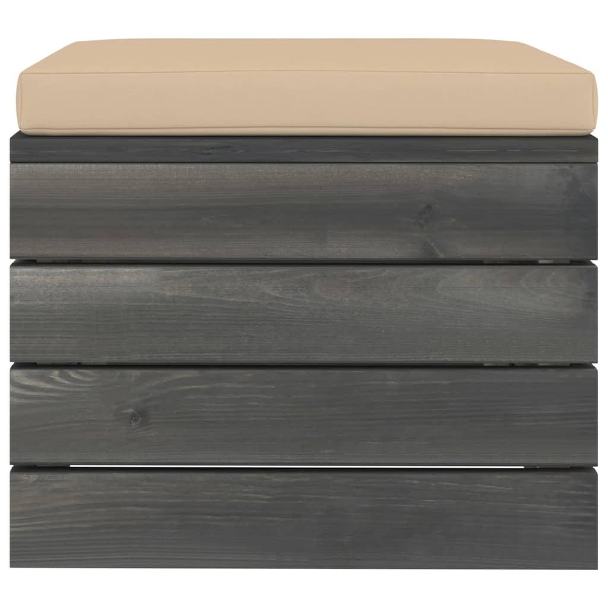 Voir la diapositive 5 : VIDAXL Repose-pieds palette de jardin 2 pcs avec coussins Bois de pin
