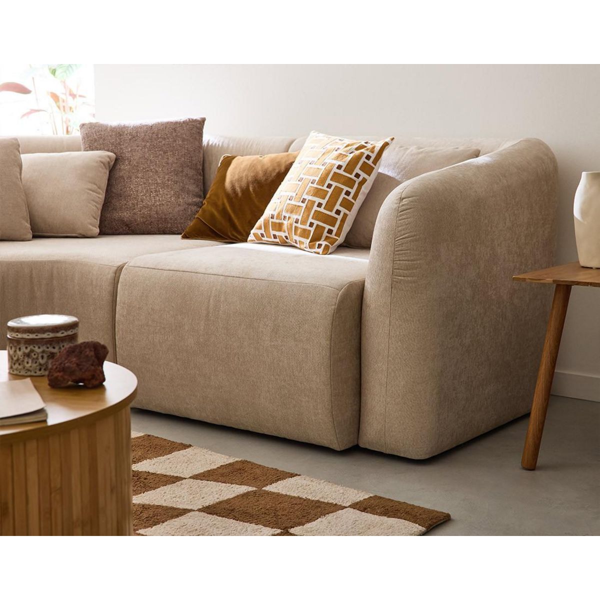 LISA DESIGN Ikare - canapé modulable panoramique - 7 places - en tissu