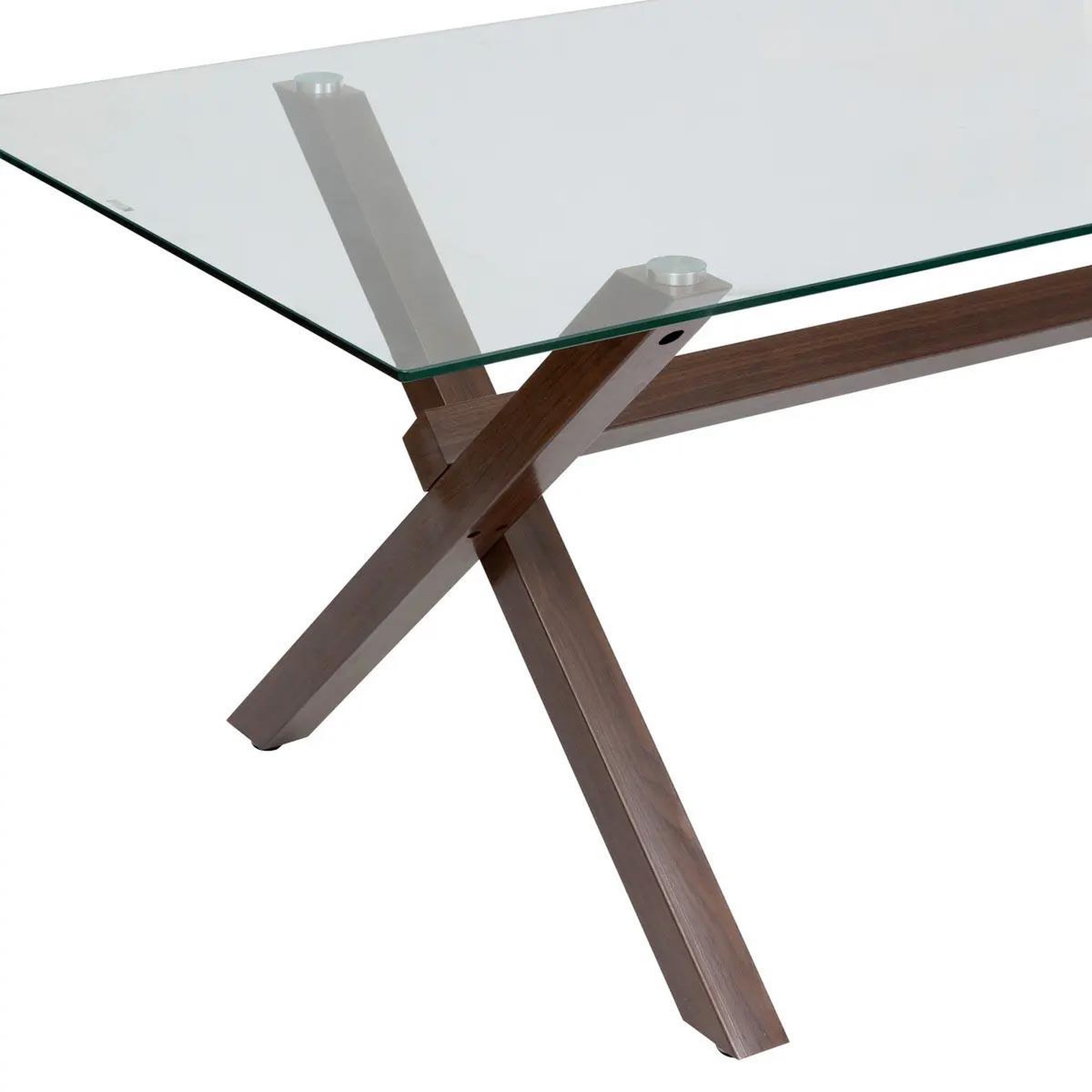 Voir la diapositive 2 : ATMOSPHERA Table à Manger en Verre  Jorel  180cm Transparent & Marron