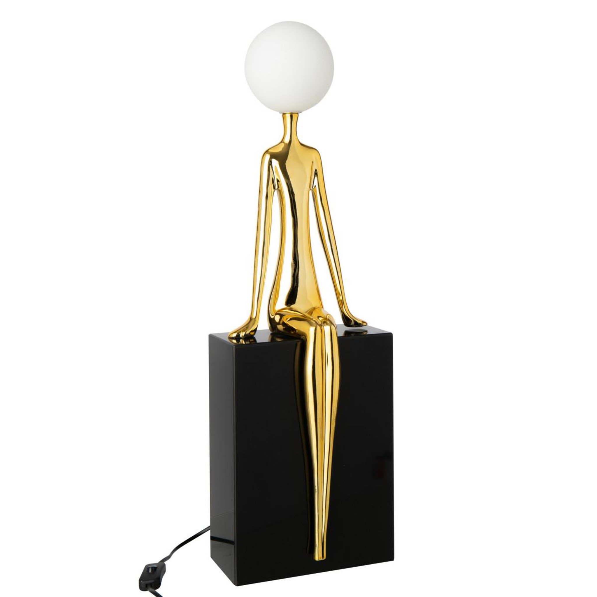 J-LINE Lampe à poser design  silhouette  72cm doré & noir
