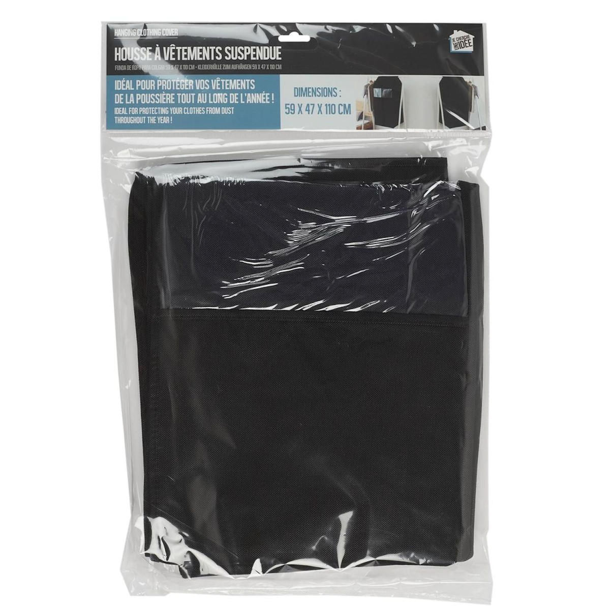 Paris Prix Housse à Vêtements  Suspendue  110cm Noir