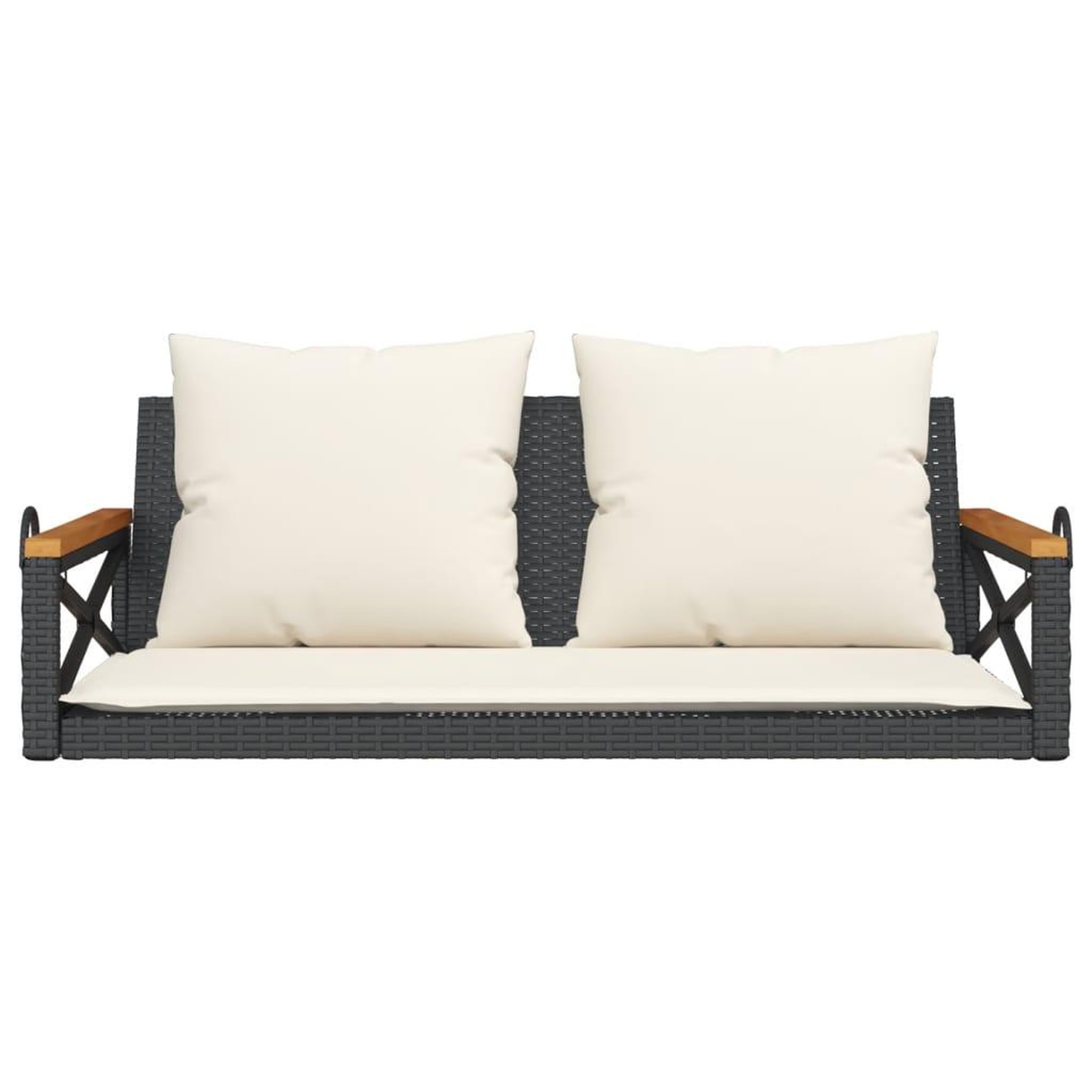Voir la diapositive 4 : VIDAXL Balancelle avec coussins noir 109x62x40 cm resine tressee