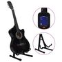 Voir la diapositive 3 : VIDAXL Ensemble de guitare découpée classique 12 pcs 6 cordes Noir 38