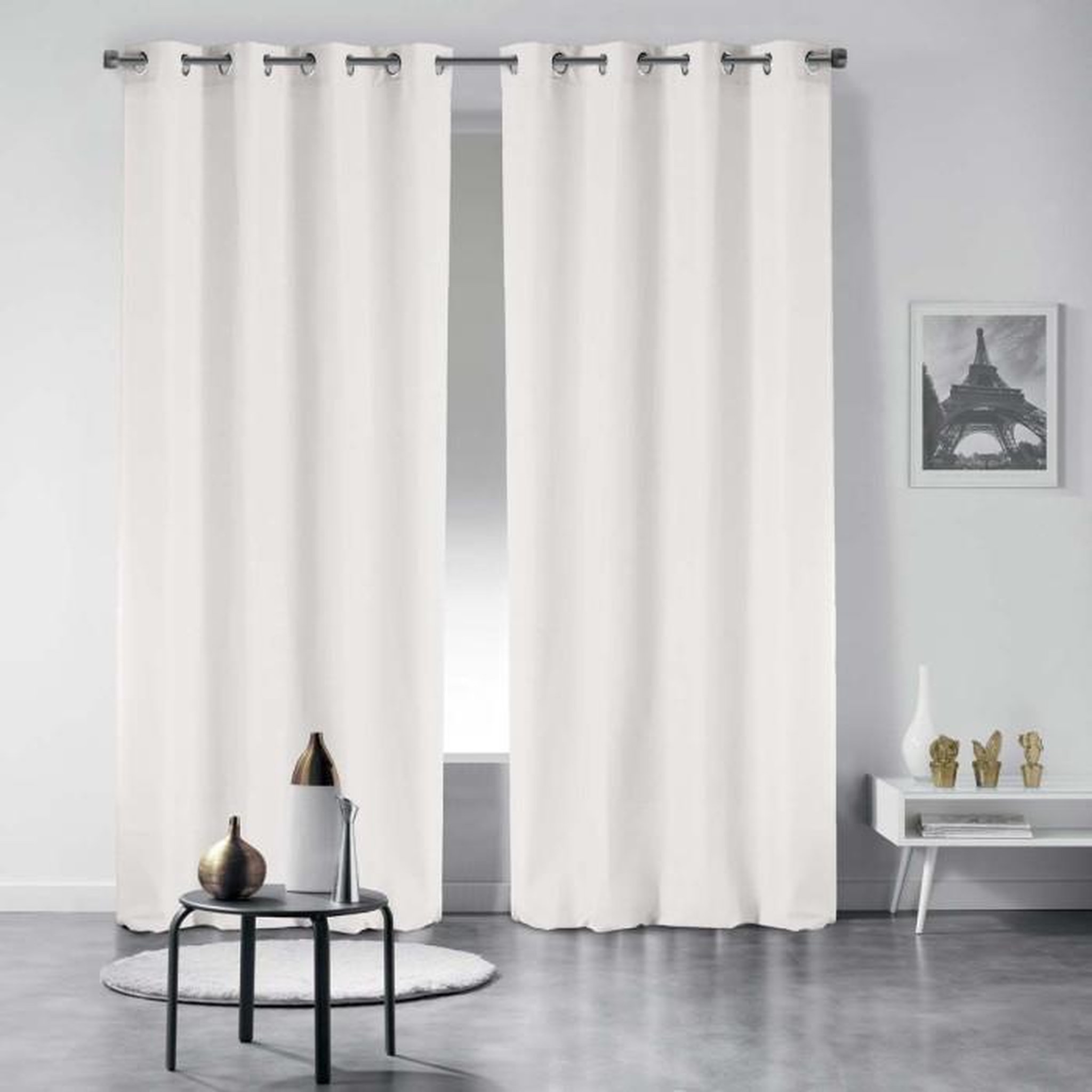 Voir la diapositive 3 : Paris Prix Rideau à Oeillets  Essentiel  140x280cm Blanc