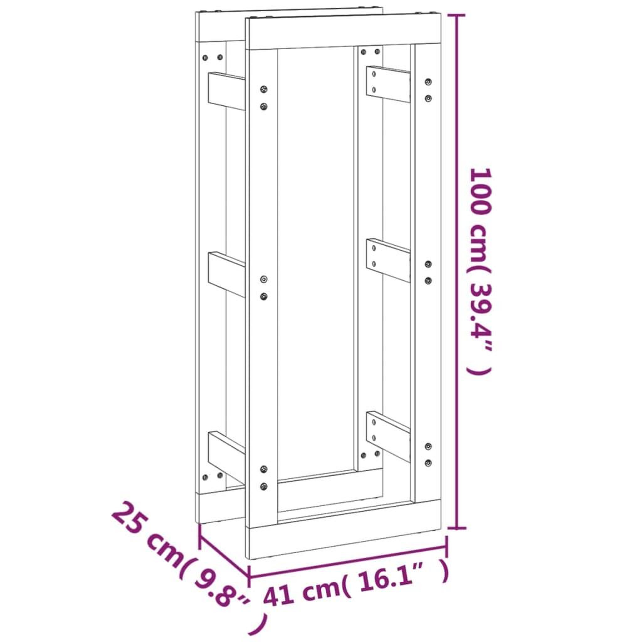Voir la diapositive 6 : VIDAXL Support de bois de chauffage Marron miel 41x25x100cm Pin massif