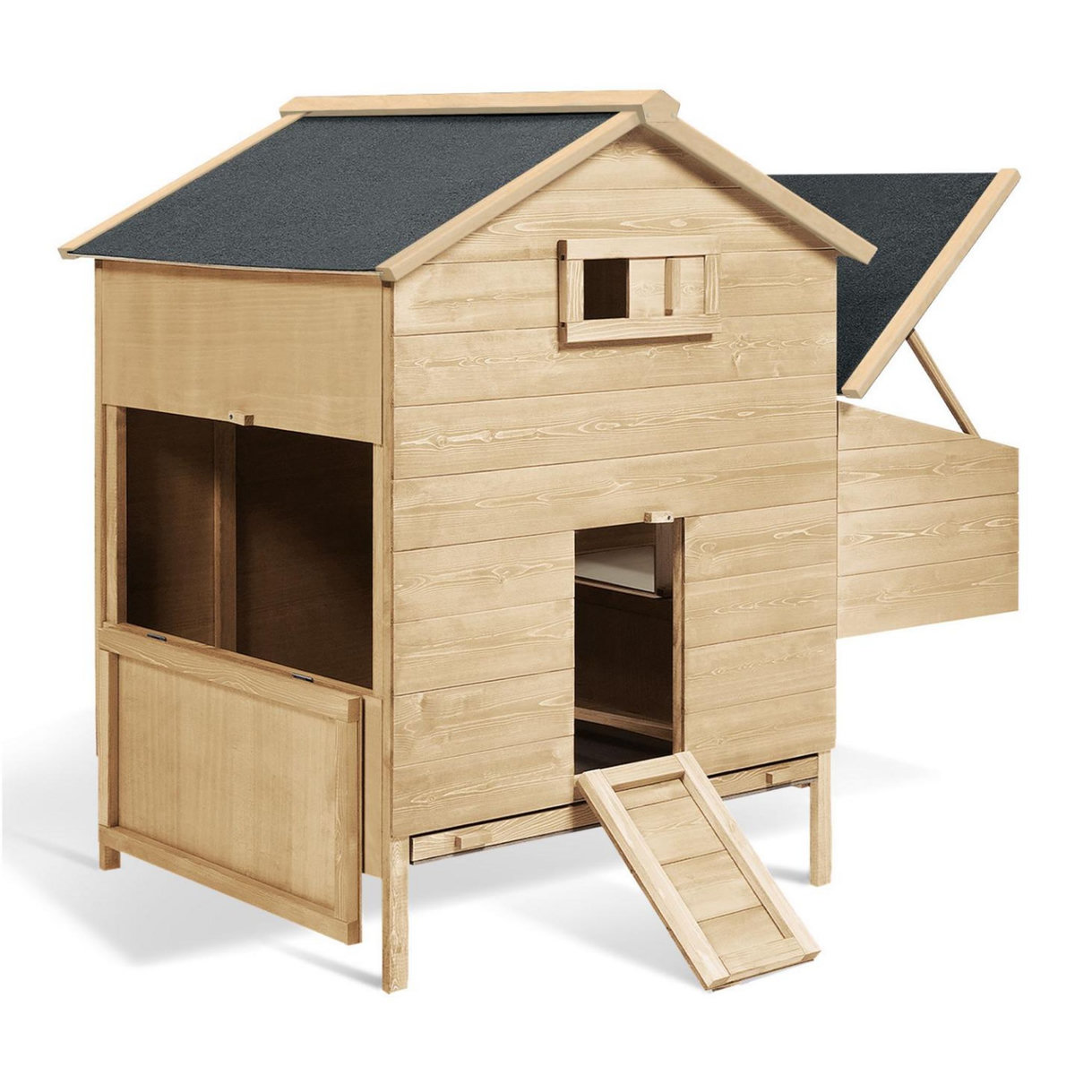 ID MARKET Poulailler chalet XL pour poules avec pondoir en bois