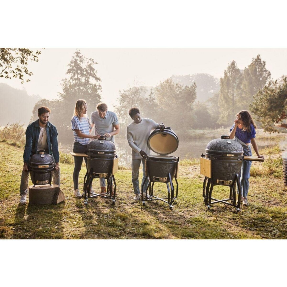 GRILL GURU Kamado GGO223 Original Compact Basic gris à poser 33 cm