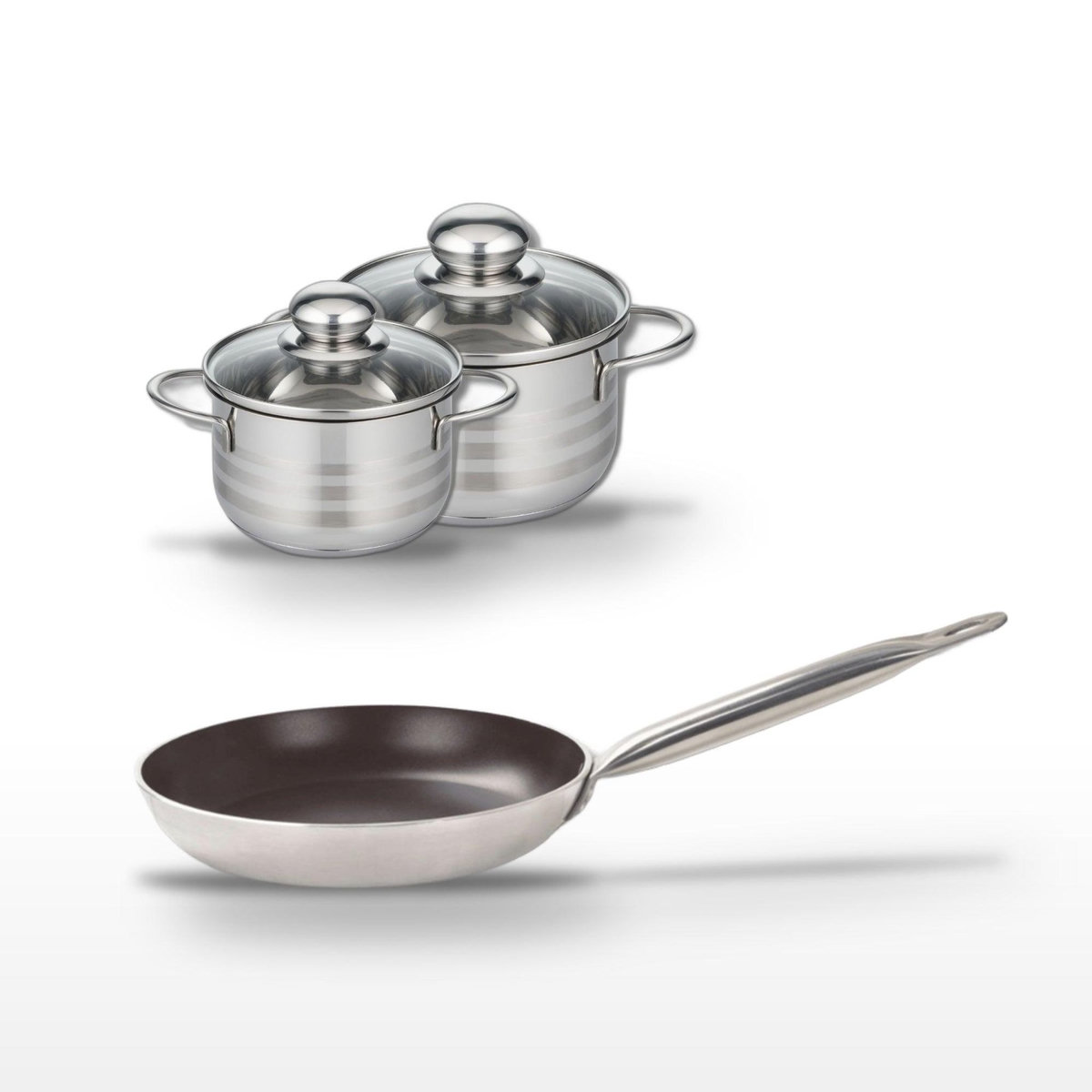 ELO Lot Poêle 32cm & 2 Faitouts Elo Bistro Line