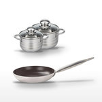 ELO Lot Poêle 32cm & 2 Faitouts Elo Bistro Line