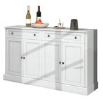 MERAX Buffet 4 porte(s) 2 tiroir(s) - 150 cm blanc panneau de particules