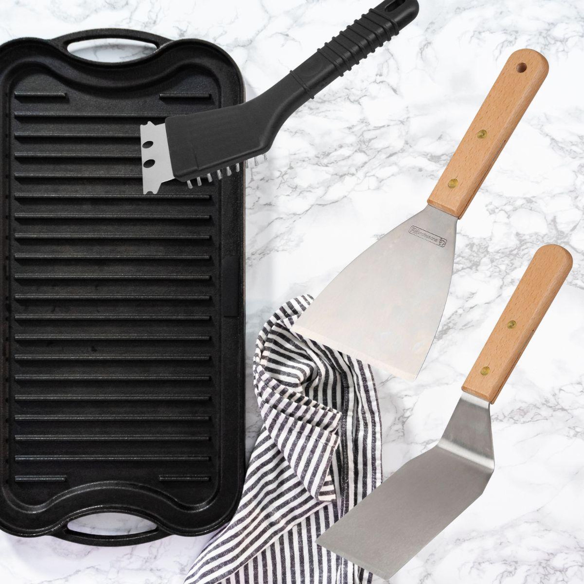 Voir la diapositive 2 : FM PROFESSIONAL Ensemble 3 ustensiles professionnels pour plancha FM Professional