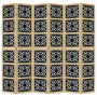 Voir la diapositive 4 : VIDAXL Cloison de separation 6 panneaux marron noir paulownia massif