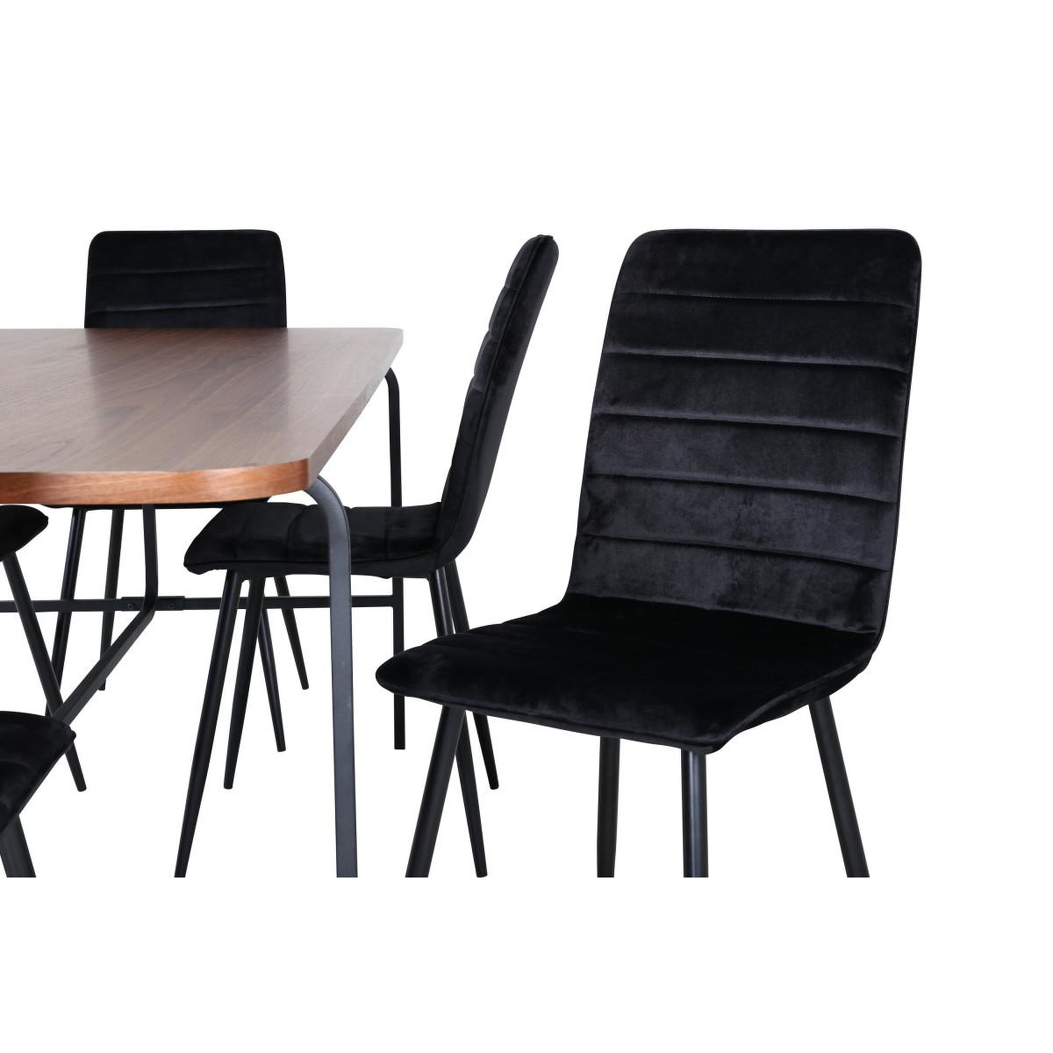 Voir la diapositive 4 : Paris Prix Ensemble table à manger & 6 chaises  uno & windu  200cm noir & marron