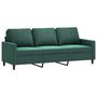 Voir la diapositive 2 : VIDAXL Canape a 3 places Vert fonce 180 cm Velours