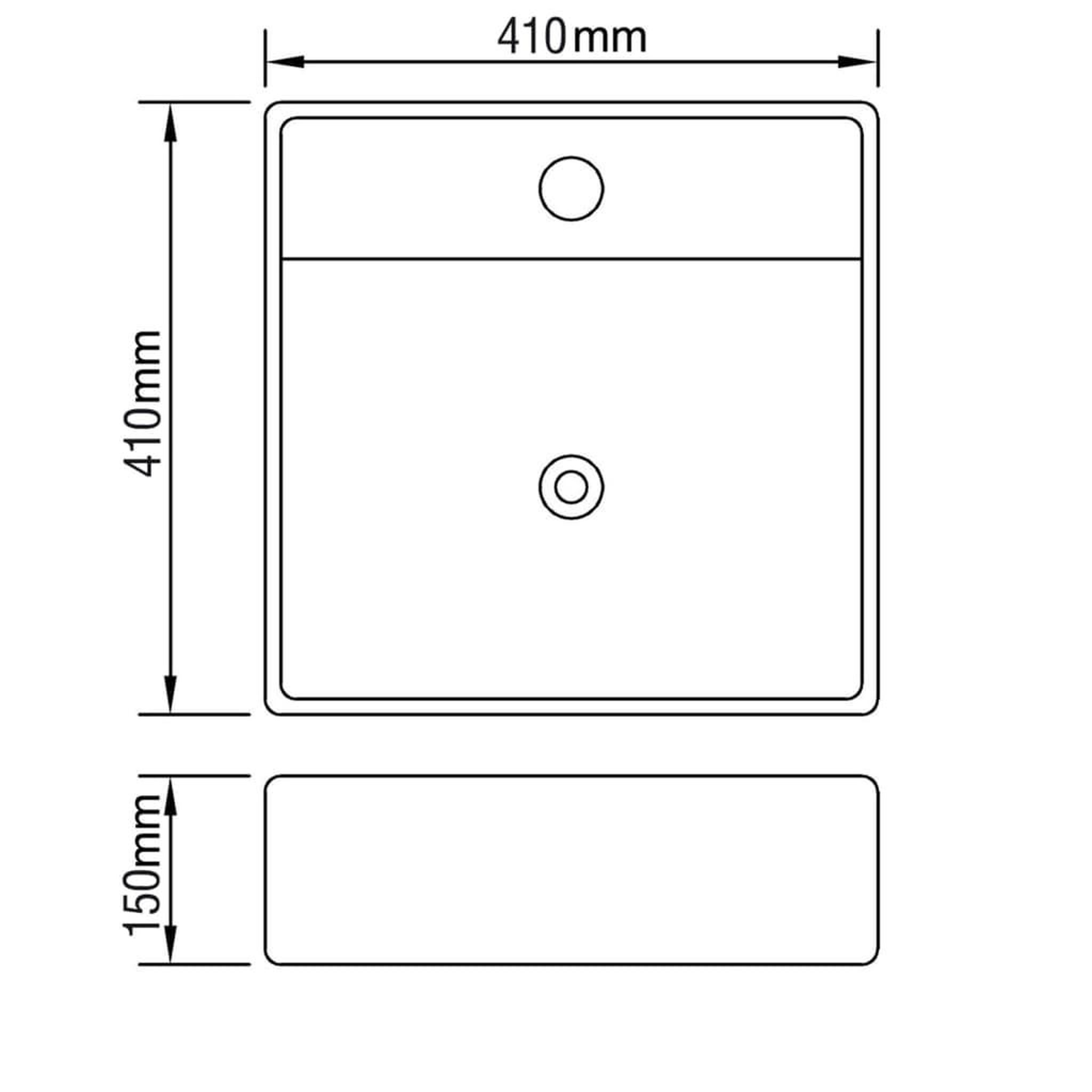 Voir la diapositive 6 : VIDAXL Robinet de lavabo salle de bain ceramique/trou trop-plein carre noir