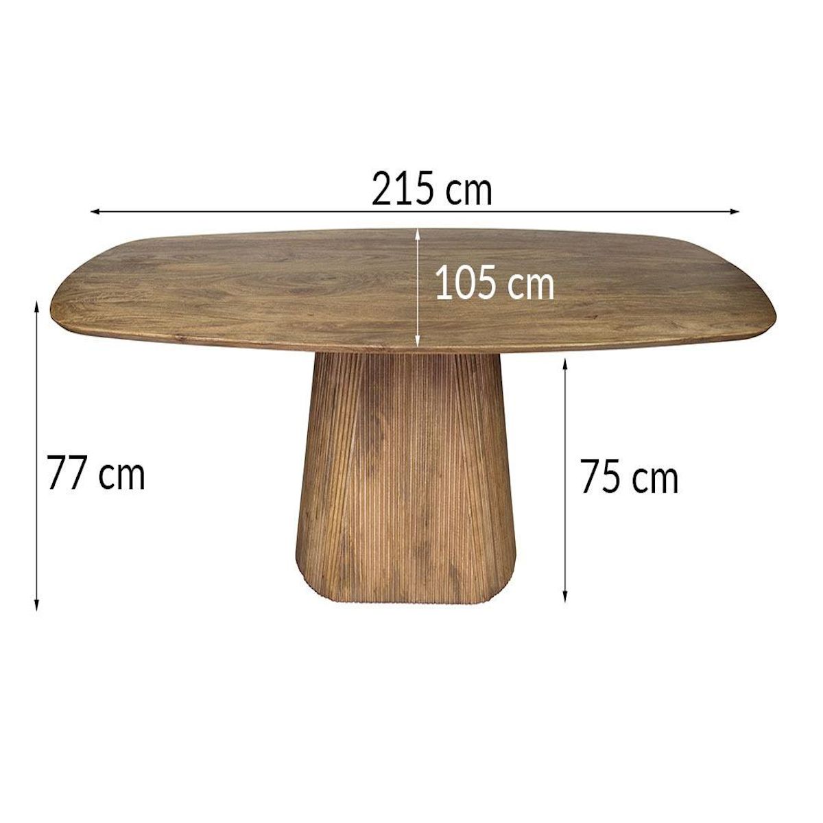 LISA DESIGN Dayo - table à manger en bois massif de manguier - 6 à 8 personnes