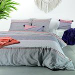 Les Ateliers du Linge Parure housse de couette 100% coton 57fils tilak. Coloris disponibles : Blanc