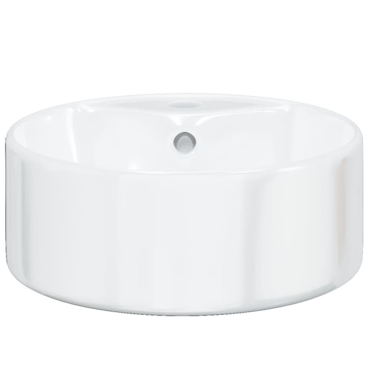 VIDAXL Lavabo blanc 40x14,5 cm ceramique rond