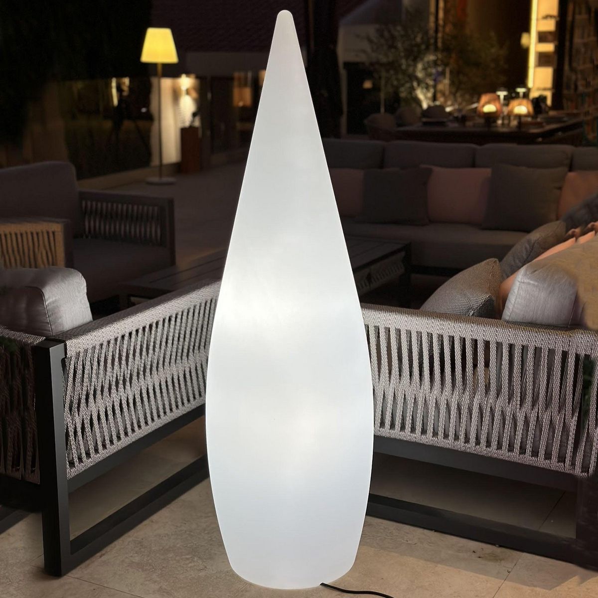 Lumisky Lampadaire ext filaire CLASSY Blanc Polyéthylène H150CM