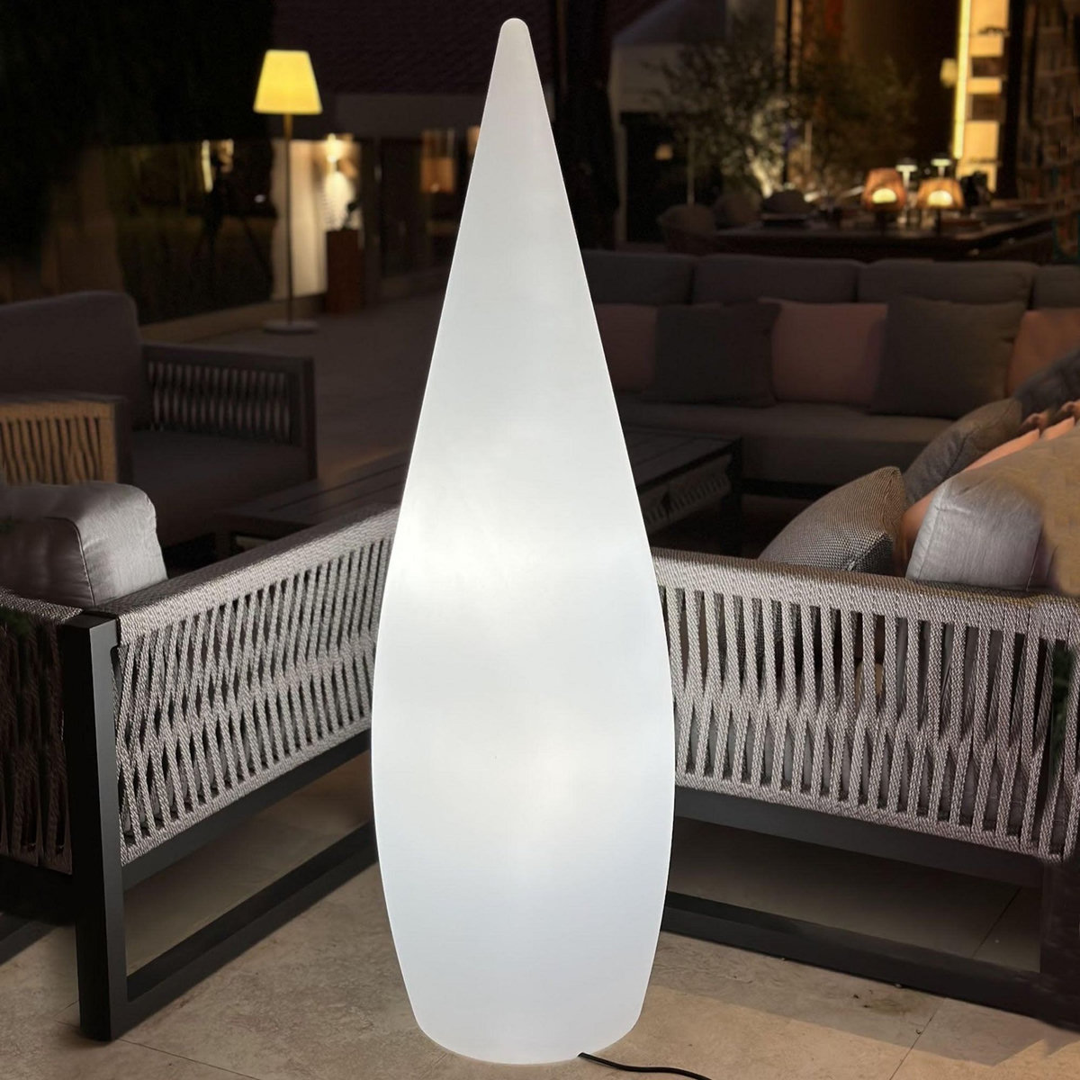 Lumisky Lampadaire ext filaire CLASSY Blanc Polyéthylène H150CM
