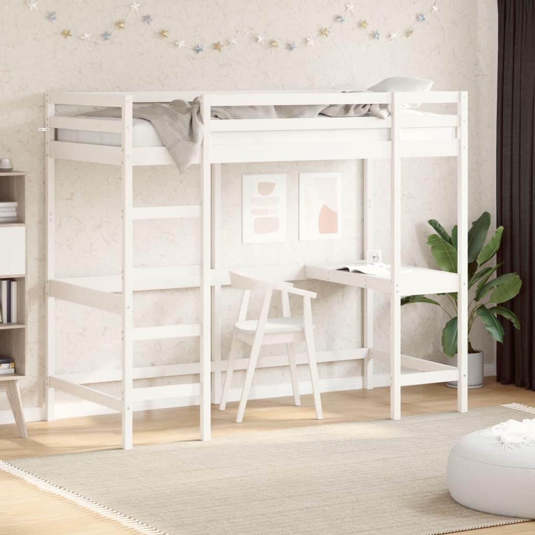 VIDAXL Lit superpose sans matelas blanc 90x200 cm bois de pin massif