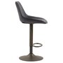 IDIMEX Lot de 2 tabourets de bar STARK chaise haute réglable en hauteur, piètement en métal et revêtement en tissus gris foncé