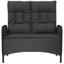 Voir la diapositive 3 : VIDAXL Banc de jardin inclinable avec coussins 107 cm Poly rotin Noir