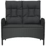 Voir la diapositive 3 : VIDAXL Banc de jardin inclinable avec coussins 107 cm Poly rotin Noir